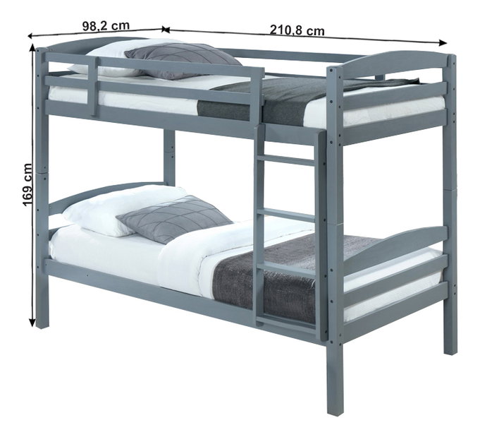 Poschodová posteľ 90 cm Frella (s roštami)