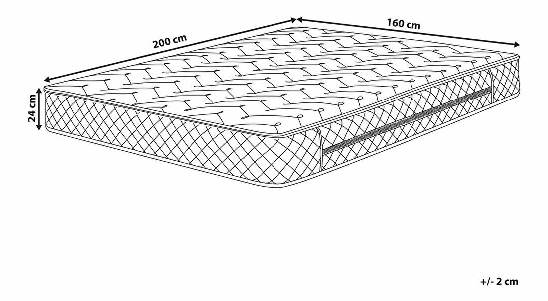 Madrac s oprugama 200 x 160 cm Galvin (bijela) (T5)