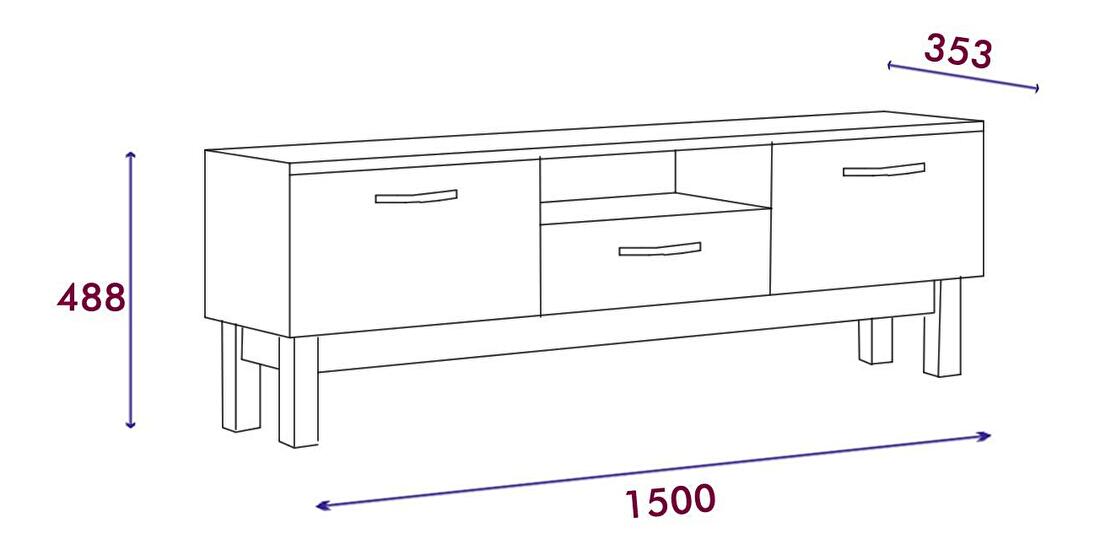 TV stolík/skrinka Kedime (biela) 