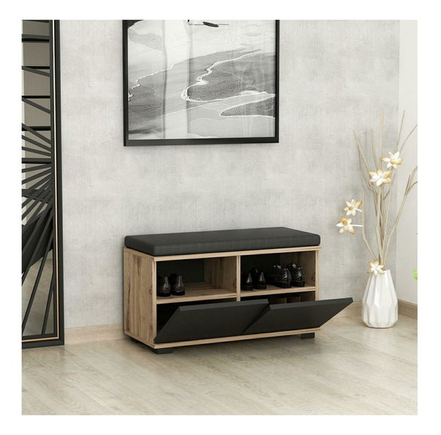 Cipősszekrény Dragan (dió + fekete)