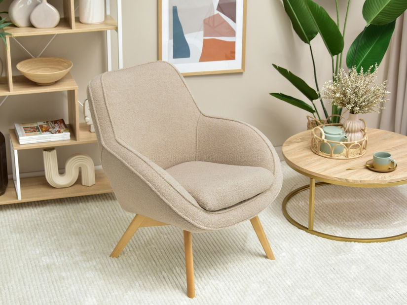 Dizájnos fotel Merch (bézs + fekete)