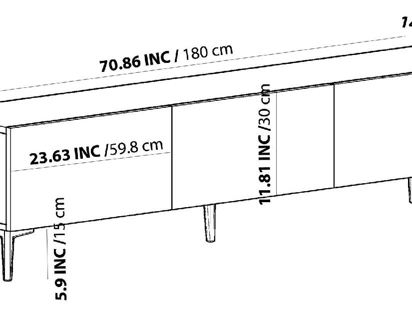 TV stolík/skrinka Kebati 3 (biela + antracit) 