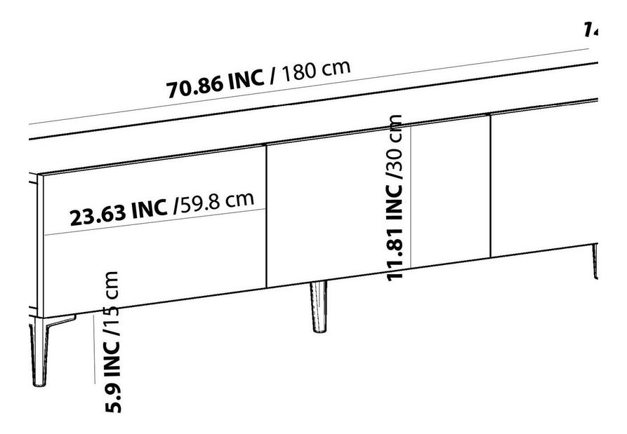 TV stolík/skrinka Kebati 3 (biela + antracit) 