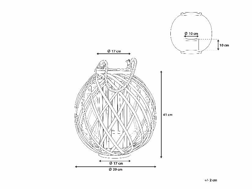 Fonott lampion Sinop (fekete)