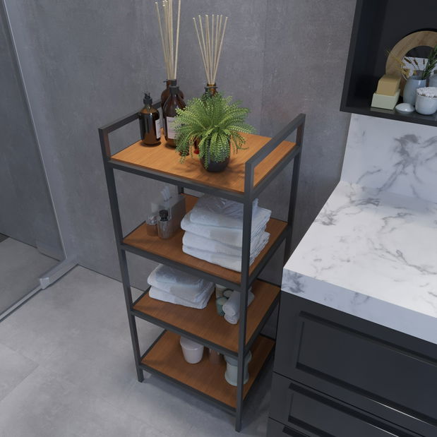 Kupaonski ormarić Winston (orah + crna)