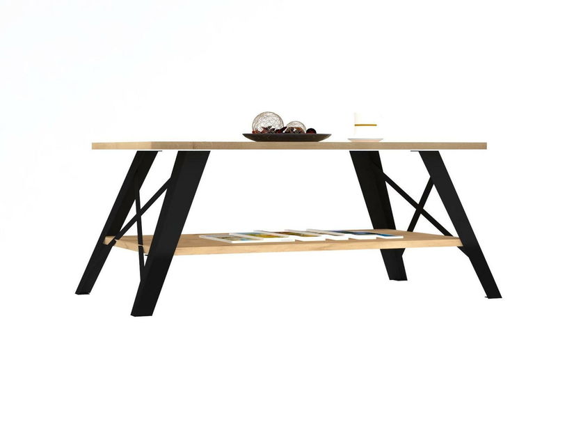 Măsuță de cafea Timolo (stejar zafir + negru) 