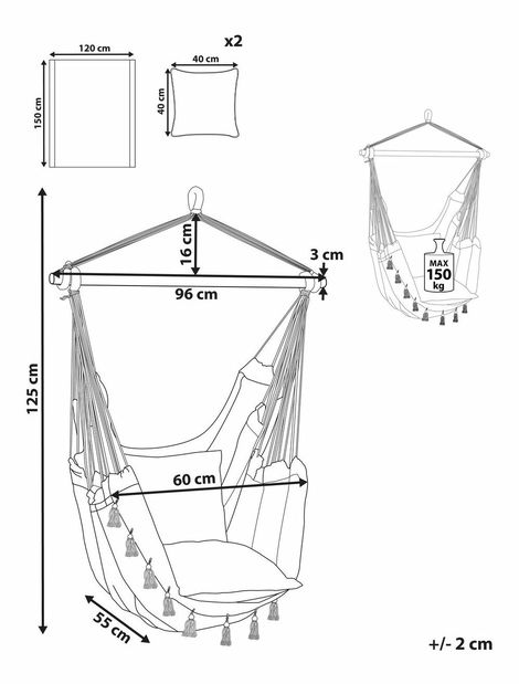 Fotoliu suspendat Vance (bej) 