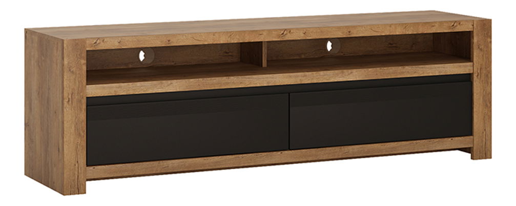 Masă TV Lacetta HAVF02 (stejar lefkas închis + negru)