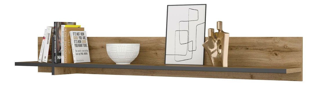 Polica Crossroad N02 (hrast wotan + crna)