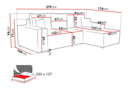 Rohová sedacia súprava Miramos L (vanilková)