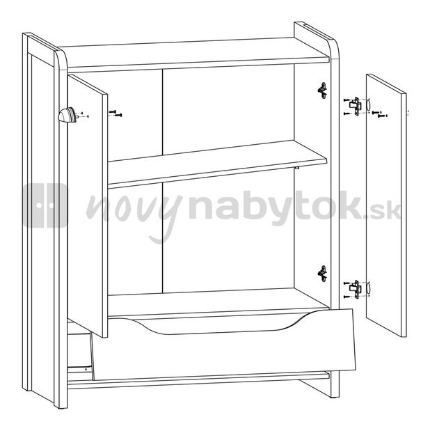 Komoda BRW Rupi KOM2D1S/120
