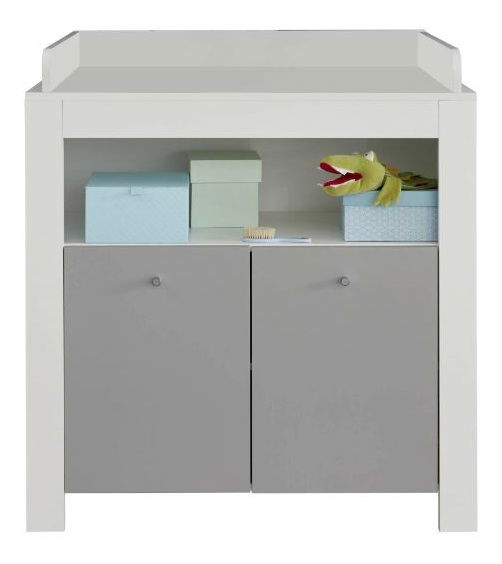 Komoda s regálom Pearle Typ 632 + Typ 660 (biela + sivá)