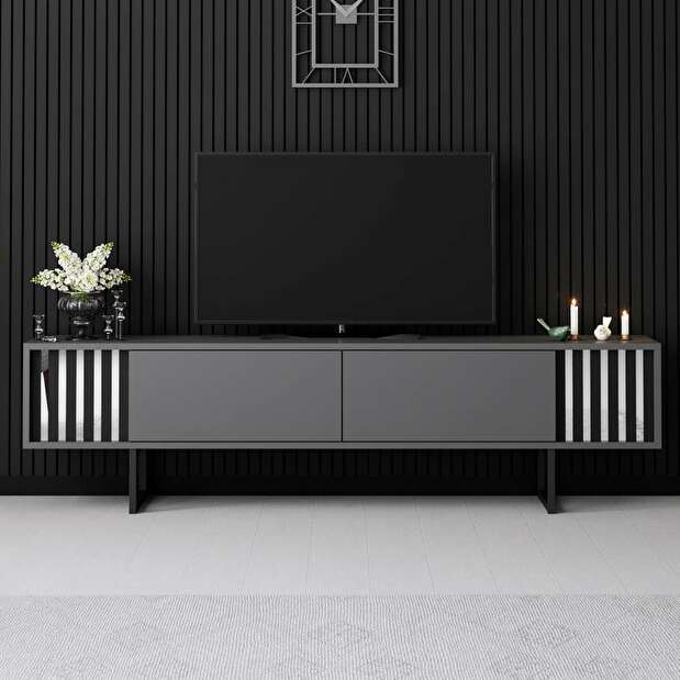 TV stolík/skrinka Chromonise (antracit + čierna)