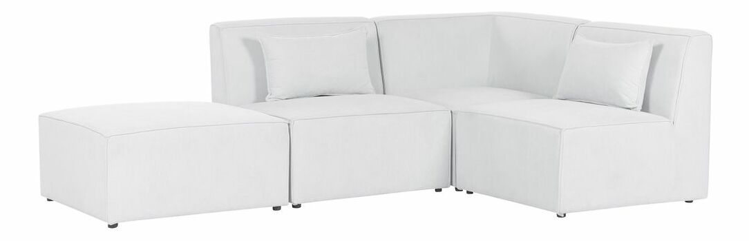 Sarokkanapé zsámollyal Lemia (fehér) (B)