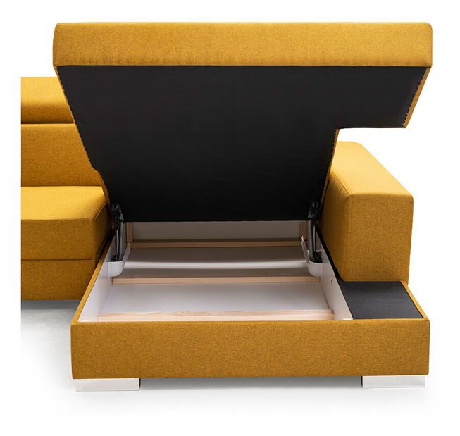 Kutna garnitura- Mayola (svijetlosiva + crna) (D)