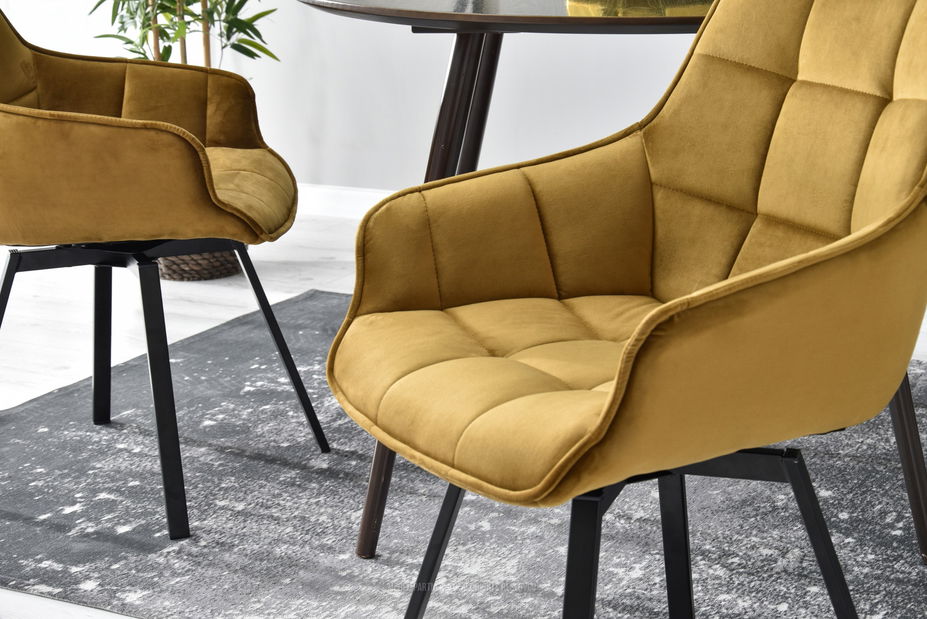 Stolička Aranbura (zlatá + čierna)