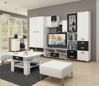 Mobilier living Solomon alb + negru