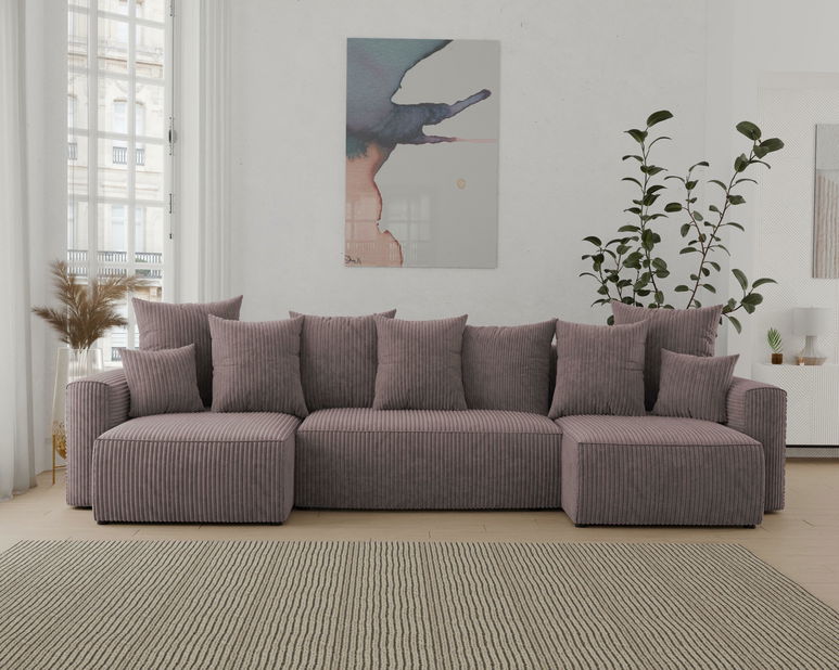 Rohová sedačka Denia U (tmavohnedá)