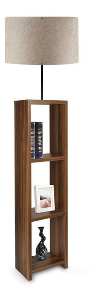 Lampă de podea cu rafturi Astaresta 7 (Bej + lemn închis)
