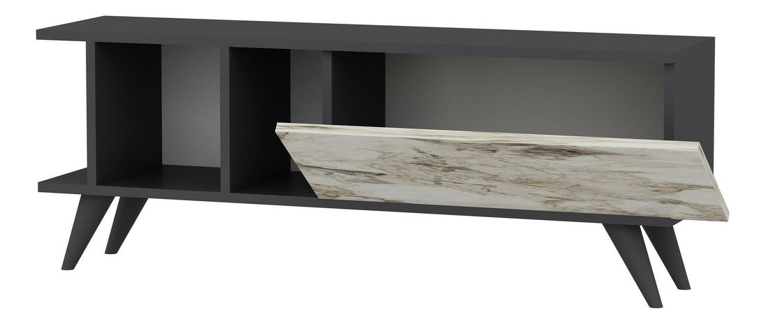 TV stolić/ormarić Tavuki (antracit + mramor)