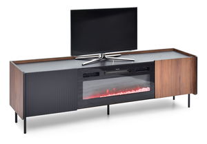 Măsuță TV/Dulap Protegidas P17 (negru) (cu șemineu)