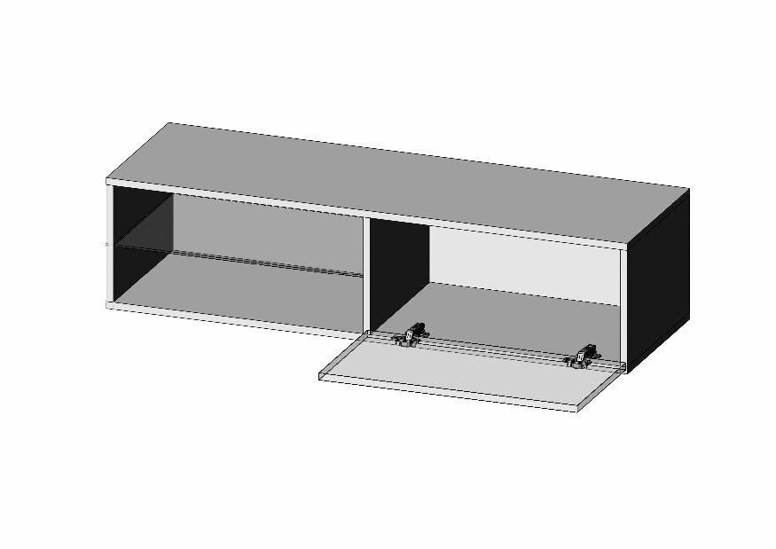 Masă TV/ comodă Livo RTV 120W (Negru + Negru lucios)