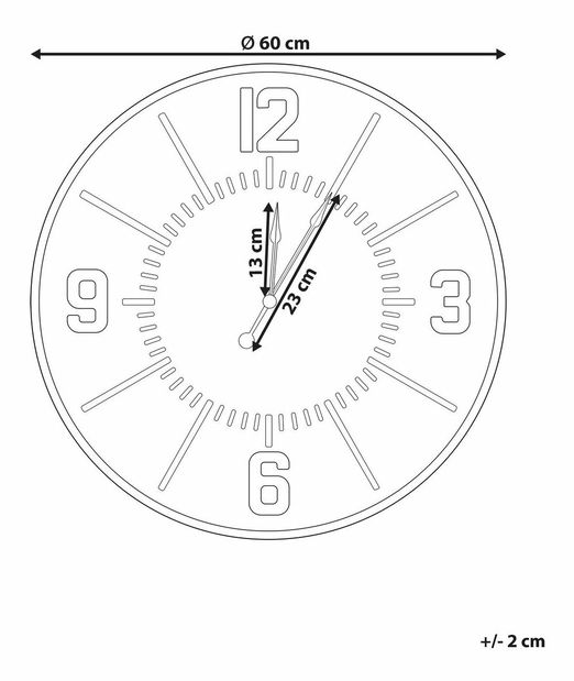 Zidni sat ø 60 cm Delora (svijetlo drvo)