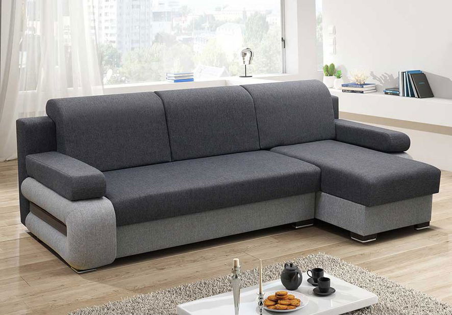 Rohová sedačka Gronir (tmavosivá + svetlosivá) (P)