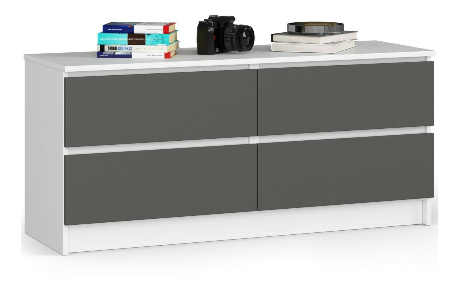 Komód Kraft 4SZ (fehér + grafit)