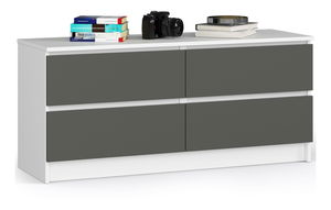 Komoda Kraft 4SZ (bijela + grafit)