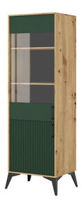 Vitrina Luvonut 2D LU9 (hrast artisan + tamnozelena + crna) *rasprodaja