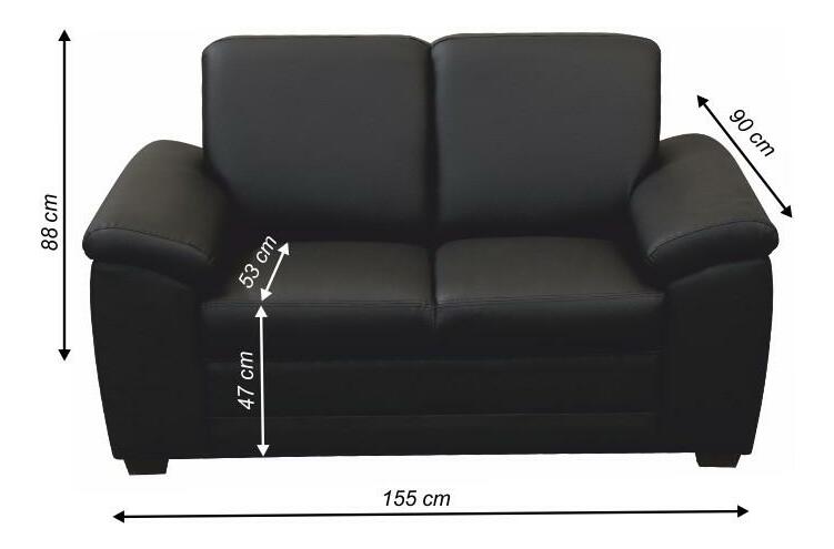 Pohovka dvojsedačka Britella (čierna) *výpredaj