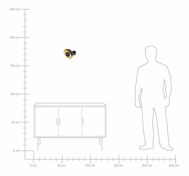 Nástenná lampa Theos Ii (čierna)