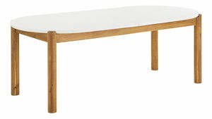 Záhradný stôl Taleria 9 (prírodná + biela)