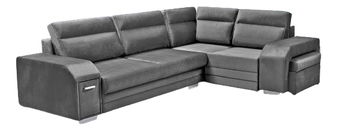 Rohová sedačka Alfredo (tmavostrieborná) (P)