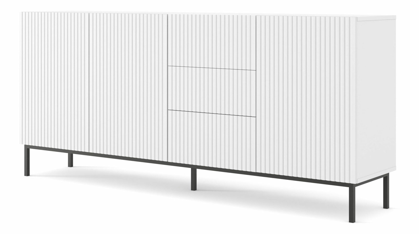 Comodă 3D3S 200 Rowanna (alb + Negru)