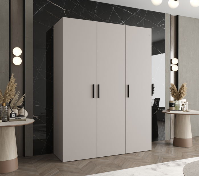 Dulap de haine 150 cm Borry 1 (Cașmir + Negru)