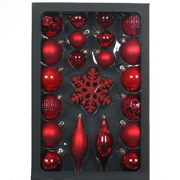 Sada ozdôb 25ks RXL 386 (červená)