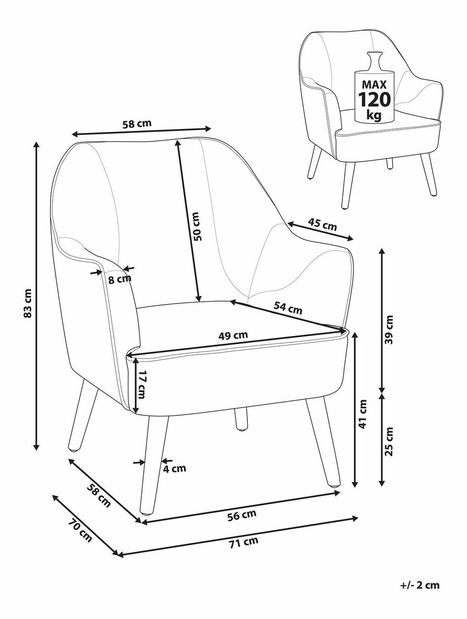 Kreslo Lockerby (sivá)