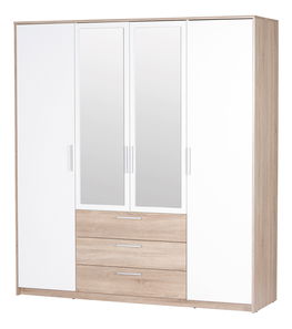 Šatníková skriňa Melinne 02 (dub sonoma 3D + biela)