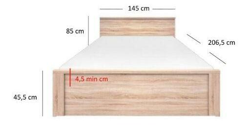 Franciaágy 140 cm Triciclo (szonoma tölgy) 