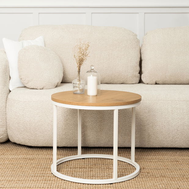 Konferenčný stolík Aparentar 2 (dub + biela) 