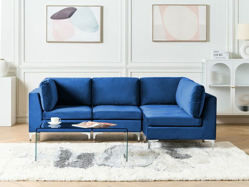 Sarokkanapé Eldridge (kék bársony) (B)