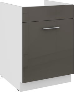Donji kuhinjski ormarić Lavera 60 ZL 1S BB (korpus: bijela + front: sivi sjaj)
