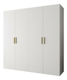 Šatníková skriňa 200 cm Borry 1 (biela + zlatá)