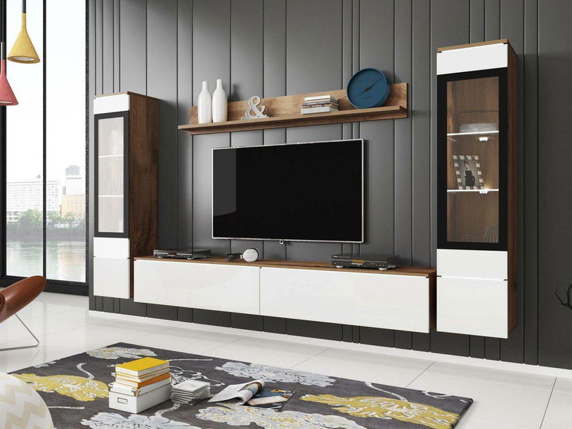 Set za dnevni boravak Selwyn II (wotan + bijeli sjaj) (bijela led rasvjeta)