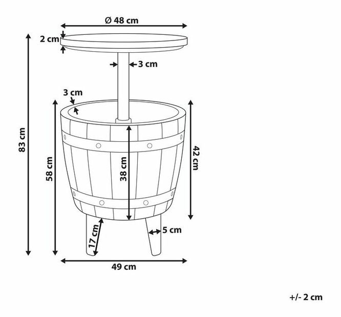 Barový stolík Shila (béžová) 