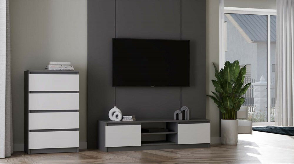 Komoda Musecalo 2 (antracit + biela)