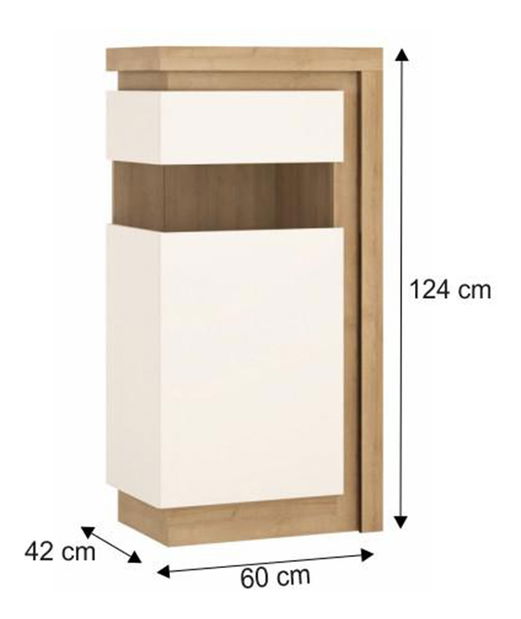 Vitrína Leonan 02 (s osvetlením) (L)