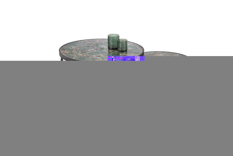 Dohányzóasztal szett (2 db.) Inesz (zöld márvány + fekete)